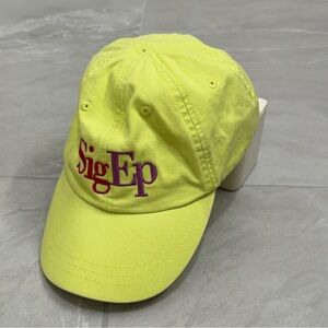 Adams Neon Yellow Dad Hat Sigma Phi Epsilon Embroidered Cap